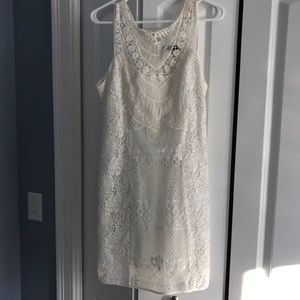 Creme lace dress.